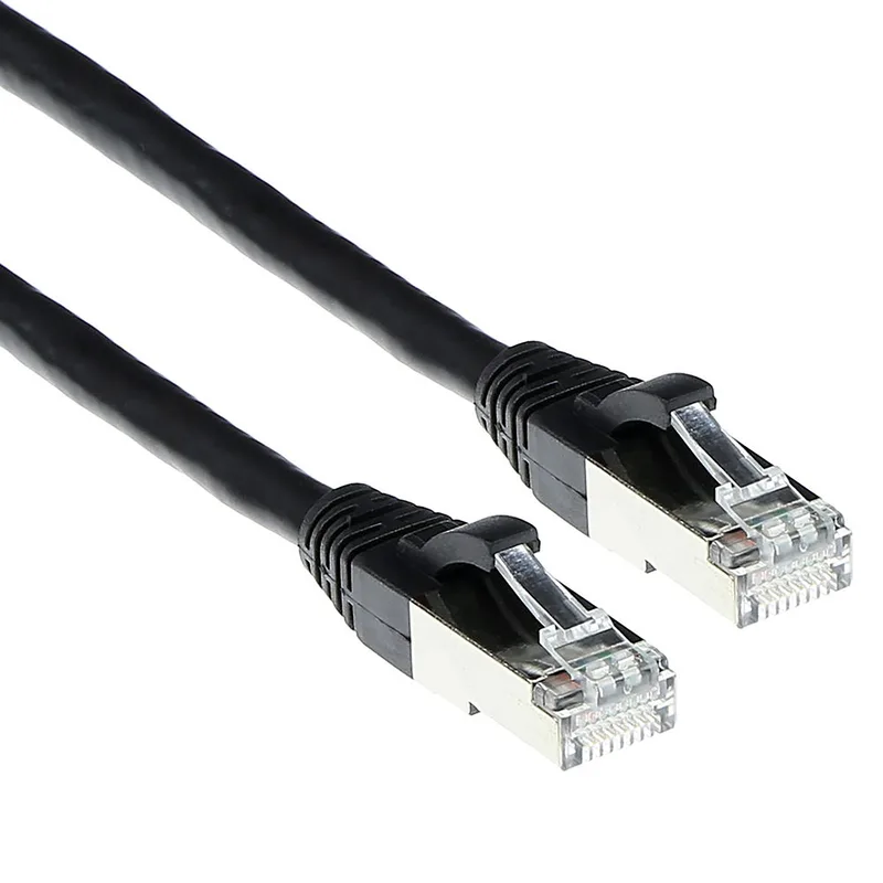 Zwarte 1 meter SFTP CAT6A patchkabel snagless met RJ45 connectoren FB6901 de ACT en Noir – photo produit