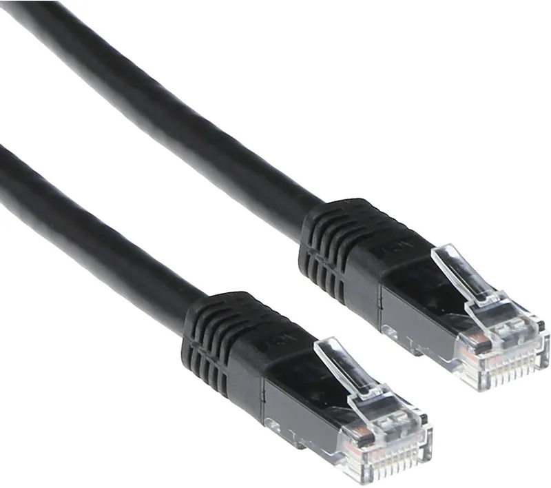 Zwarte 1 meter U/UTP CAT6A patchkabels met RJ45 connectoren IB4201 från ACT i Svart – produktbild