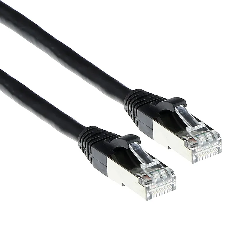 Zwarte 10 meter SFTP CAT6A patchkabel snagless met RJ45 connectoren FB6910 från ACT i Svart – produktbild
