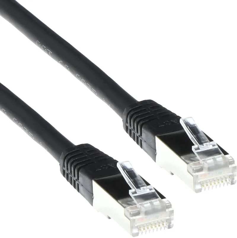 Zwarte 15 meter LSZH SFTP CAT6 patchkabel met RJ45 connectoren FB9915 by ACT in Black – product photo
