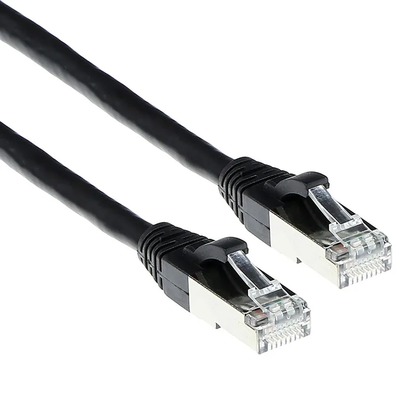 Zwarte 15 meter SFTP CAT6A patchkabel snagless met RJ45 connectoren FB6915 by ACT in Black – product photo