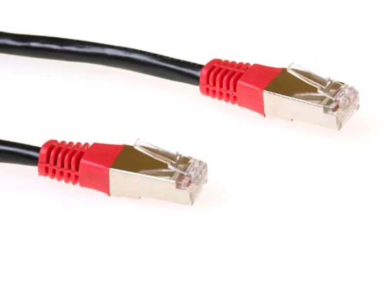 Zwarte 2 meter LSZH F/UTP CAT5E patchkabel cross met RJ45 connectoren IB5102 by ACT in Black – product photo