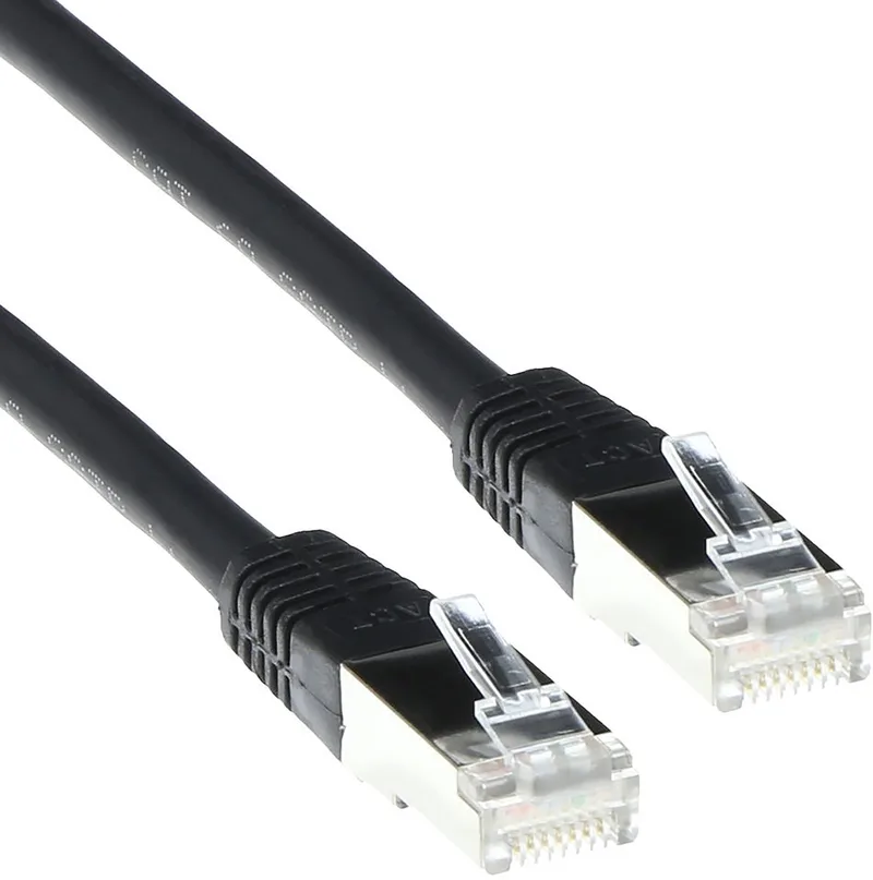 Zwarte 2 meter LSZH SFTP CAT6 patchkabel met RJ45 connectoren FB9902 de ACT en Noir – photo produit