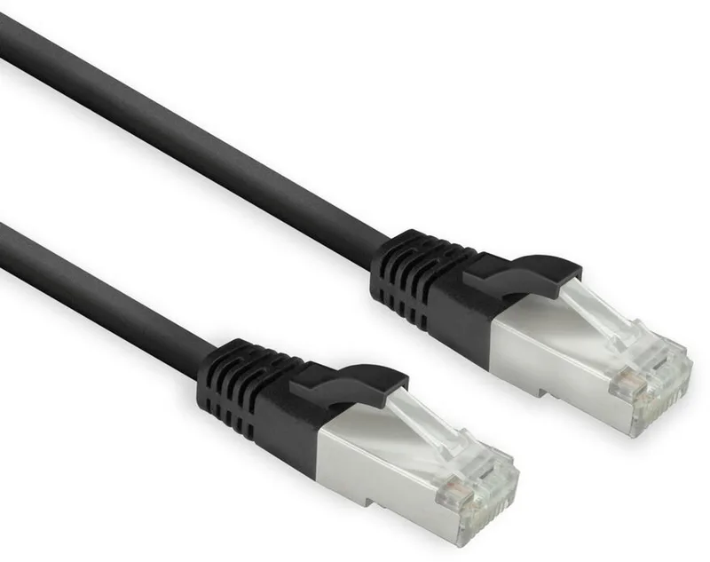 Zwarte 2 meter LSZH U/FTP CAT8 datacenter slimline patchkabel snagless met RJ45-connectoren FB8102 by ACT in Black – product photo