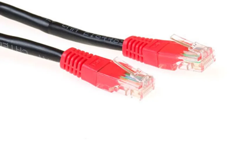 Zwarte 2 meter U/UTP CAT5E patchkabel cross met RJ45 connectoren IB6102 by ACT in Black – product photo