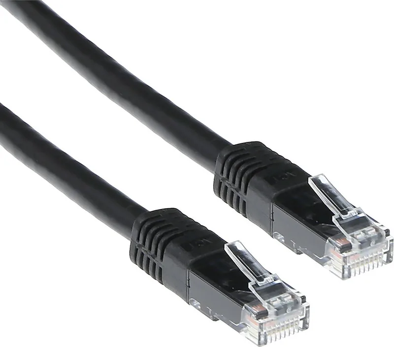 Zwarte 2 meter U/UTP CAT5E patchkabel met RJ45 connectoren IB5902 by ACT in Black – product photo