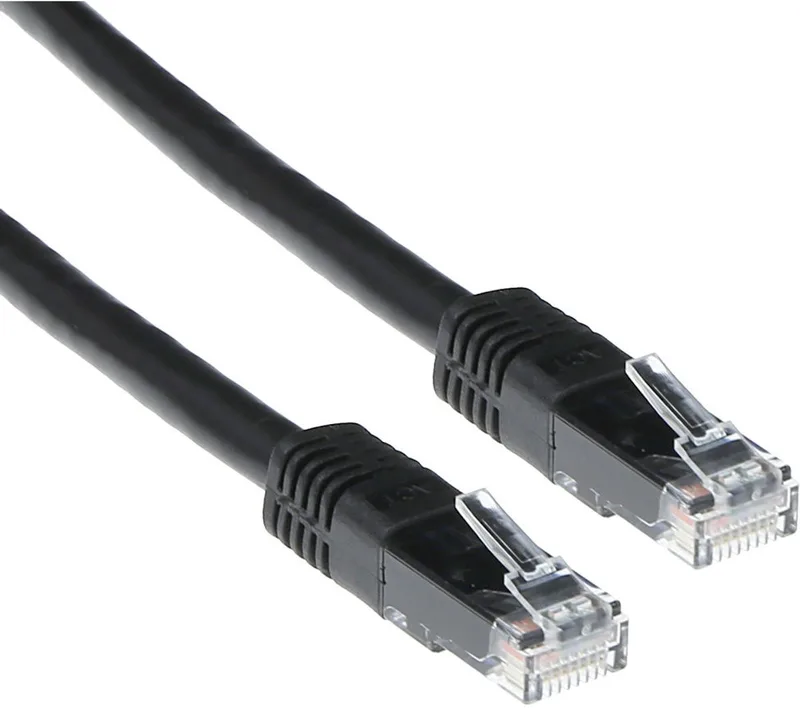 Zwarte 20 meter U/UTP CAT6A patchkabels met RJ45 connectoren IB4220 by ACT in Black – product photo