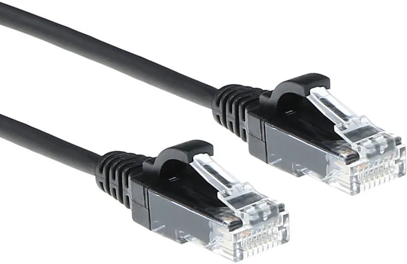 Zwarte 7 meter LSZH U/UTP CAT6 datacenter slimline patchkabel snagless met RJ45 connectoren DC9907 från ACT i Svart – produktbild