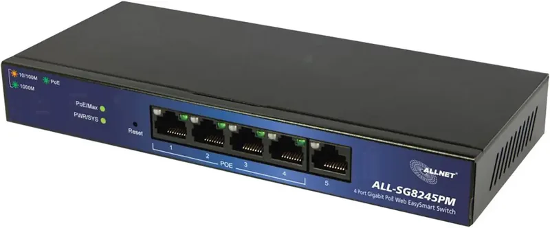 ALL-SG8245PM ALL-SG8245PM Netwerk switch 5 poorten 1000 MBit/s PoE-functie från ALLNET – produktbild