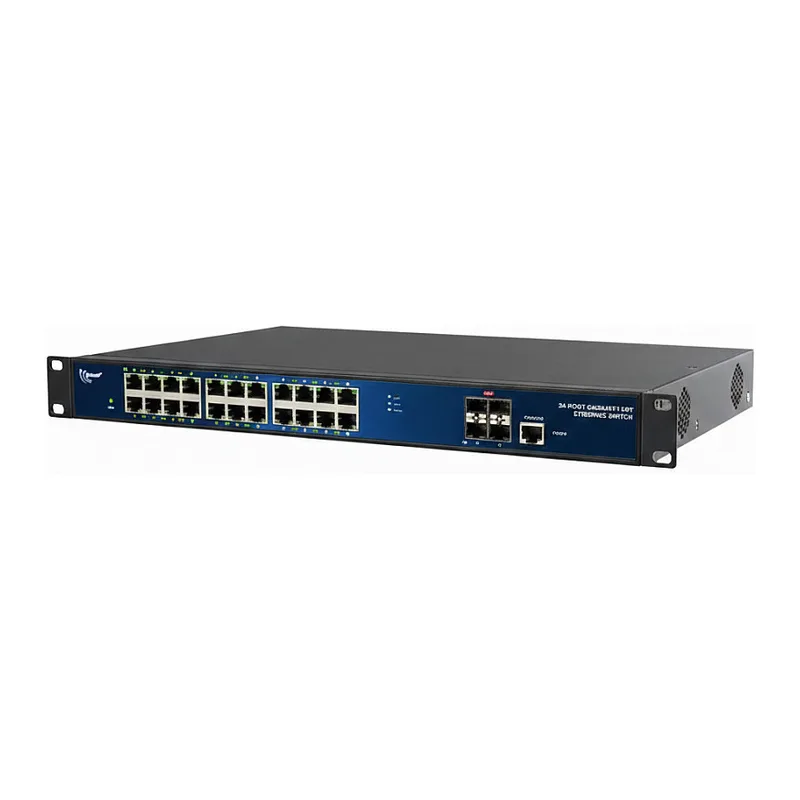 Switch full managed Layer2+ 24 Port â€¢ 24x GbE â€¢ PoE Budget 370W â€¢ 24x PoE at â€¢ 4x SFP+ â€¢ 19 â€¢ JSON API â€¢ ALL-SG8628PMJ-10G de ALLNET – photo produit