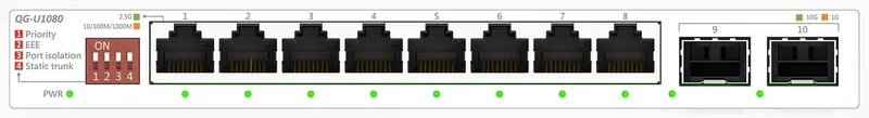 Asus 90IG0A00-MO3B00 QG-U1080 Netwerk switch 10 GBit/s von ASUS in Weiß – Produktfoto