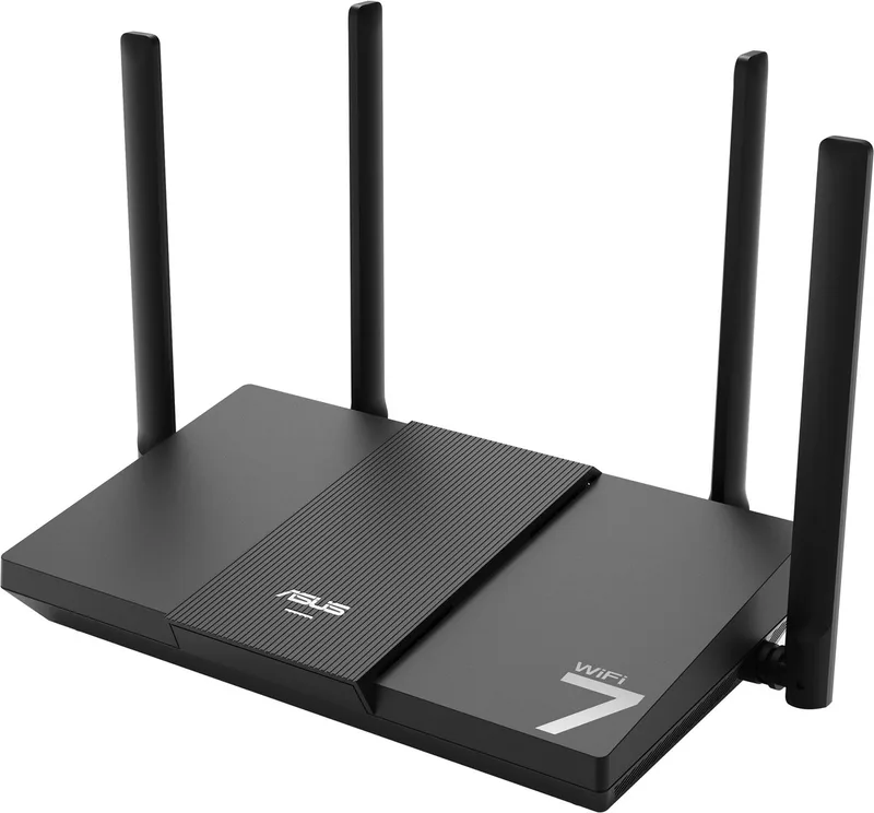 RT-BE50 - Draadloze Router - WiFi Versterker - 3600 Mbps - WiFi 7 - 2.5 Gbps von ASUS in Schwarz – Produktfoto