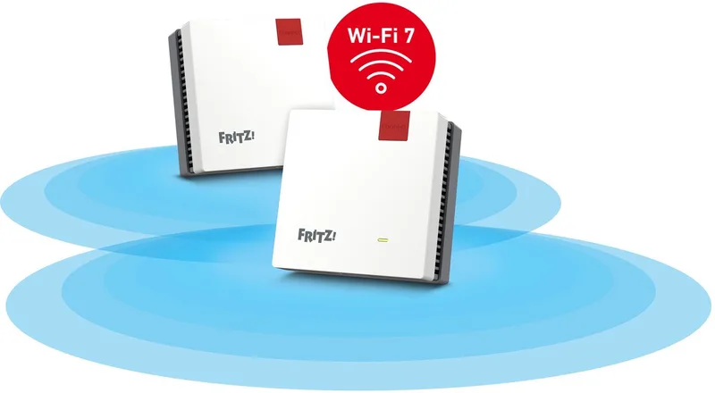 FRITZ!Mesh Wi-Fi Set 1700 - Mesh WiFi - WiFi Versterker - WiFi 7 - 3600 Mbps - 2-pack från AVM i Vit – produktbild