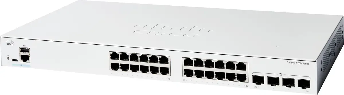 C1200-24t-4g Switch van Cisco in Wit – productfoto