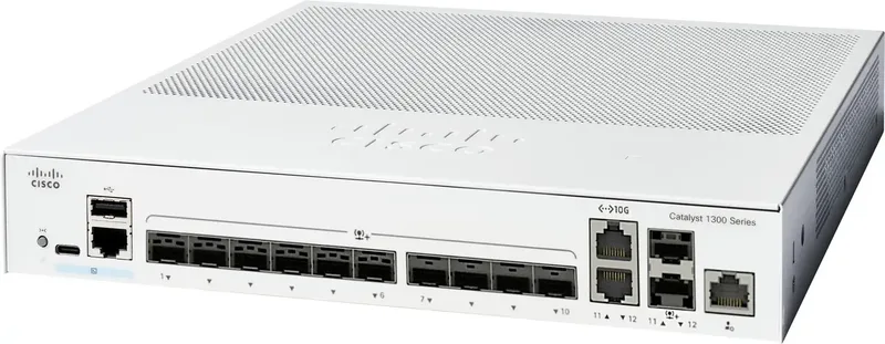 C1300-12XS CISCO Catalyst C1300-12XS 12-Port Switch Netwerk switch 1 / 10 GBit/s de Cisco en Gris – photo produit