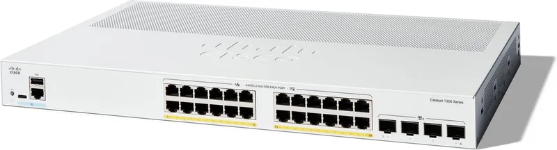 Catalyst 1300 - Netwerkswitch - Managed - Power over Ethernet (PoE) van Cisco in Grijs – productfoto