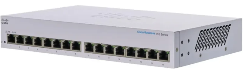 CBS110-16T-EU CISCO CBS110 Unmanaged 16-port GE Netwerk switch 16 poorten 10 / 100 / 1000 MBit/s de Cisco en Gris – photo produit