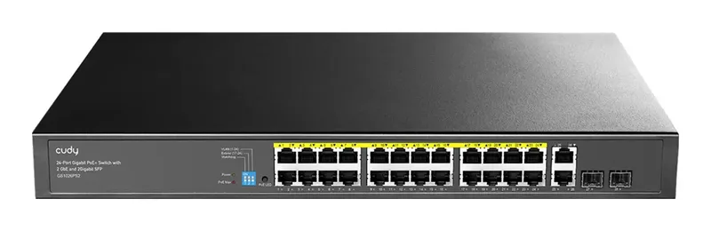 24-Port Gigabit PoE+ Switch with 2 Uplink Ports and 2 SFP Slots 300W - Switch - 1 Gbps by Cudy – product photo