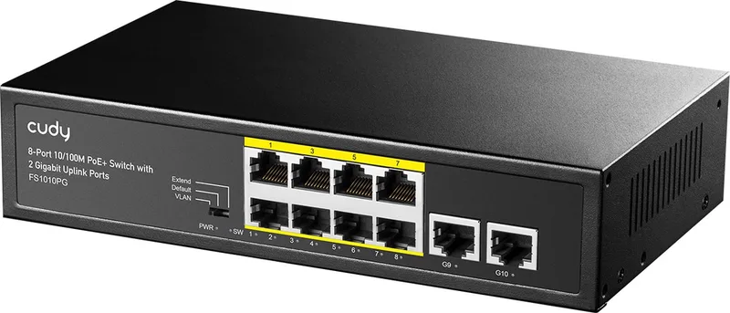 Cudy 8-poorts 10/100M PoE+ switch met 2 uplink-poorten de Cudy en Noir – photo produit