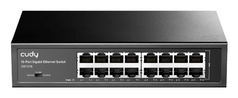 GS1016 CUDY GS1016 16-Port Gigabit Metall Switc Netwerk switch van Cudy in Zwart – productfoto