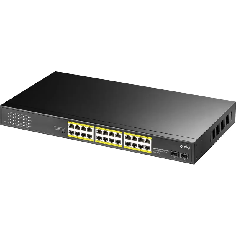 GS1028PS2 24-poorts Gigabit PoE+ Switch 2 SFP-poorten 300W de Cudy en Noir – photo produit