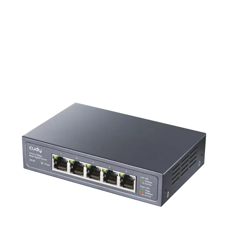 HS105 HS105 5-Port 2.5G Metal Switch - Switch - 0,1 Gbps Netwerk switch 2.5 GBit/s van Cudy in Zwart – productfoto