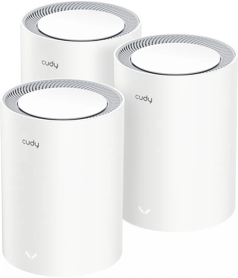 M3000 3-PACK mesh-wifi-systeem Dual-band (2.4 GHz / 5 GHz) Wi-Fi 6 (802.11ax) Grijs, Wit 1 Intern by Cudy in White – product photo