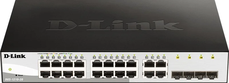 D-Link 16-port Gigabit Smart+ incl. 4 SFP Switch från D-Link i Svart – produktbild