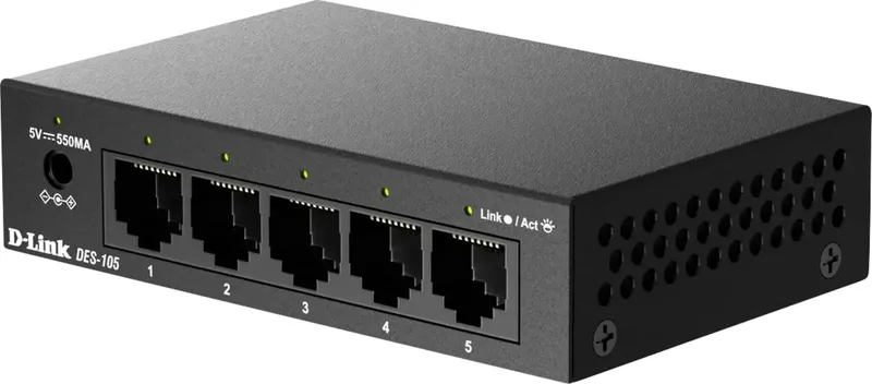 DES-105/V/E Ethernet Switch 5 Port 10 / 100 MBit/s van D-Link – productfoto