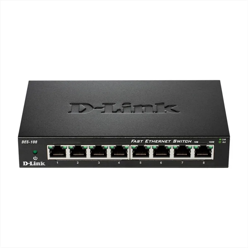 DES-108 - Netwerkswitch - 8 Poorten - Unmanaged von D-Link in Schwarz – Produktfoto