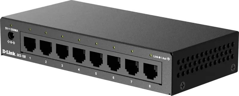 DES-108/V/E Ethernet Switch 8 Port 10 / 100 MBit/s van D-Link – productfoto