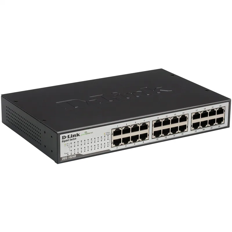 DGS-1024D - Netwerkswitch - Unmanaged - 24-Poorten van D-Link in Zwart – productfoto