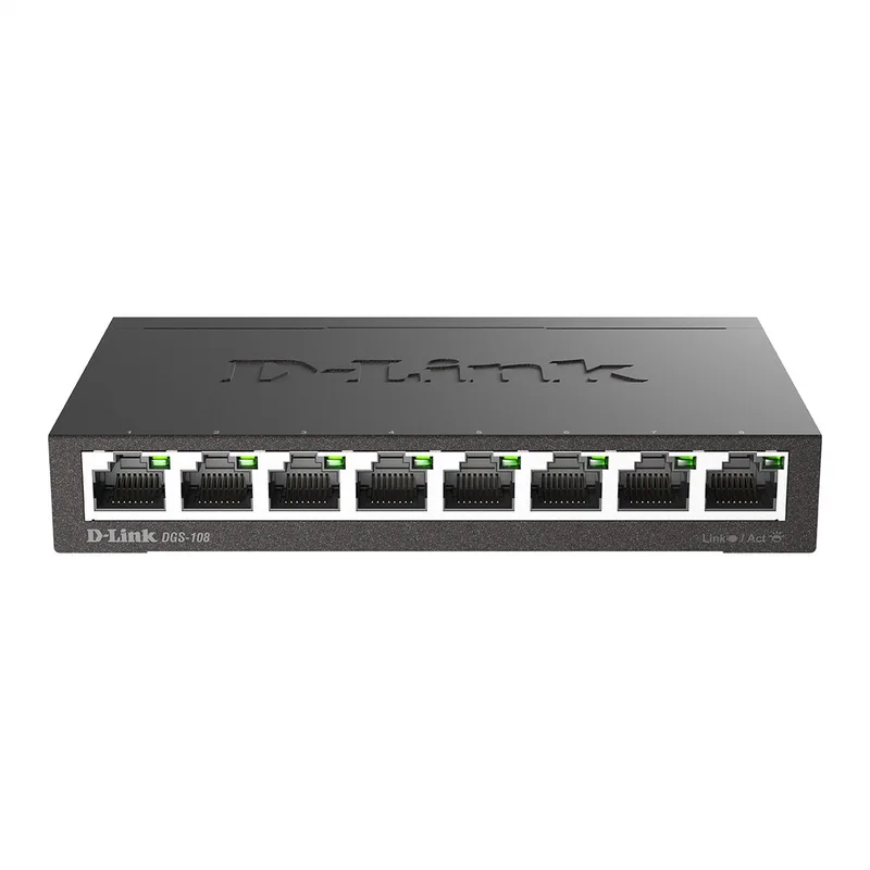 DGS-108 - Netwerkswitch - Unmanaged - 8 Poorten de D-Link en Noir – photo produit