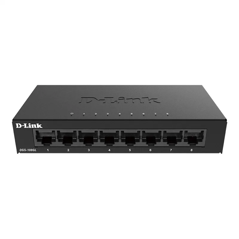 DGS-108GL - Netwerkswitch - Unmanaged - 8 Poorten van D-Link in Wit – productfoto