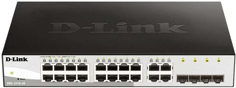 DGS-1210-20/E - Netwerkswitch - Smart Managed - 20 Poorten de D-Link en Noir – photo produit
