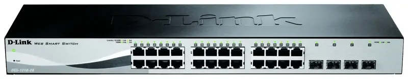 DGS-1210-28/E DGS-1210-28/E Netwerk switch 24 + 4 poorten 56 GBit/s van D-Link in Zwart – productfoto