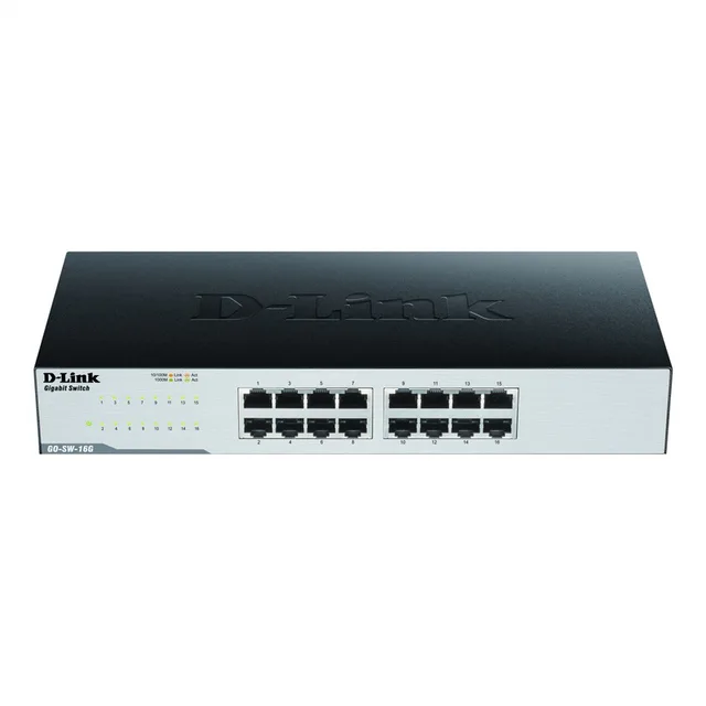 GO-SW-16G - Netwerkswitch - Unmanaged - 16 Poorten - Grijs