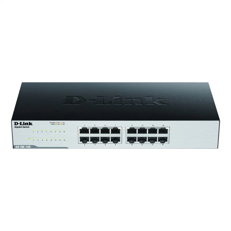 GO-SW-16G - Netwerkswitch - Unmanaged - 16 Poorten - Grijs de D-Link en Noir – photo produit