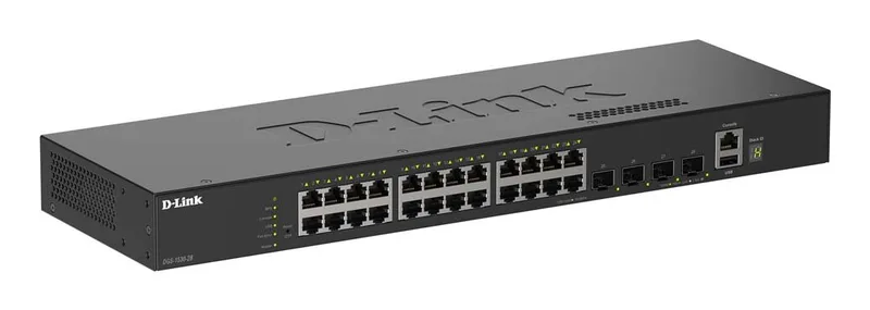Switch 440mm D-Link DGS-1530-28 4*SFP+/24*GE retail by D-Link – product photo