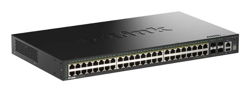 Switch 440mm D-Link DGS-1530-52P 4*SFP+/48*GE PoE retail by D-Link – product photo