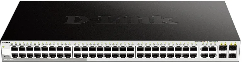 Switch - 52 Poorten - Managed - Gigabit Smart+ incl. 4 SFP Poorten by D-Link in Black – product photo