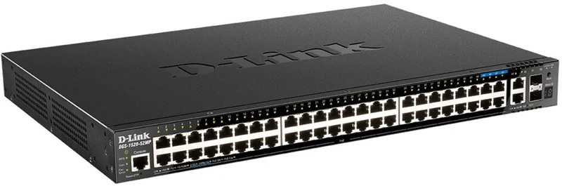 Switch D-Link DGS-1520-52MP 44xGE 4 x 2.5GBase-T PoE fra D-Link i Sort – produktbillede