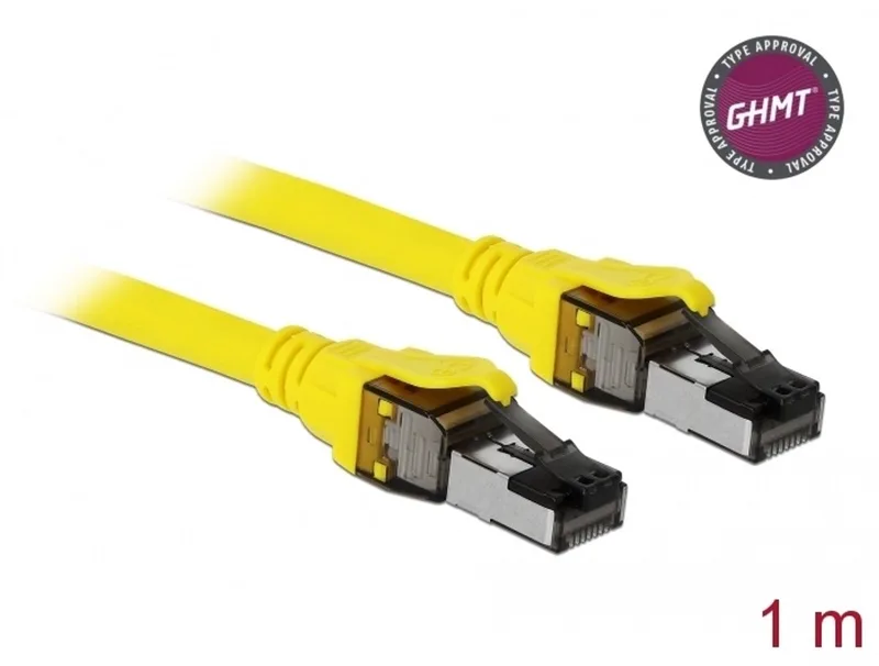 Cable RJ45 Cat.8.1 S/FTP 1 m by Delock in Yellow – product photo