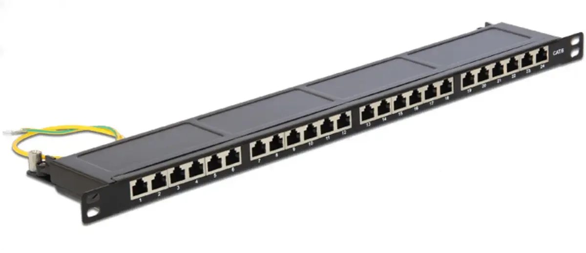 Delock 43316 Patchpaneel 483 mm (19) CAT 6 0.5 HE Zwart Ingericht fra Delock i Sort – produktbillede