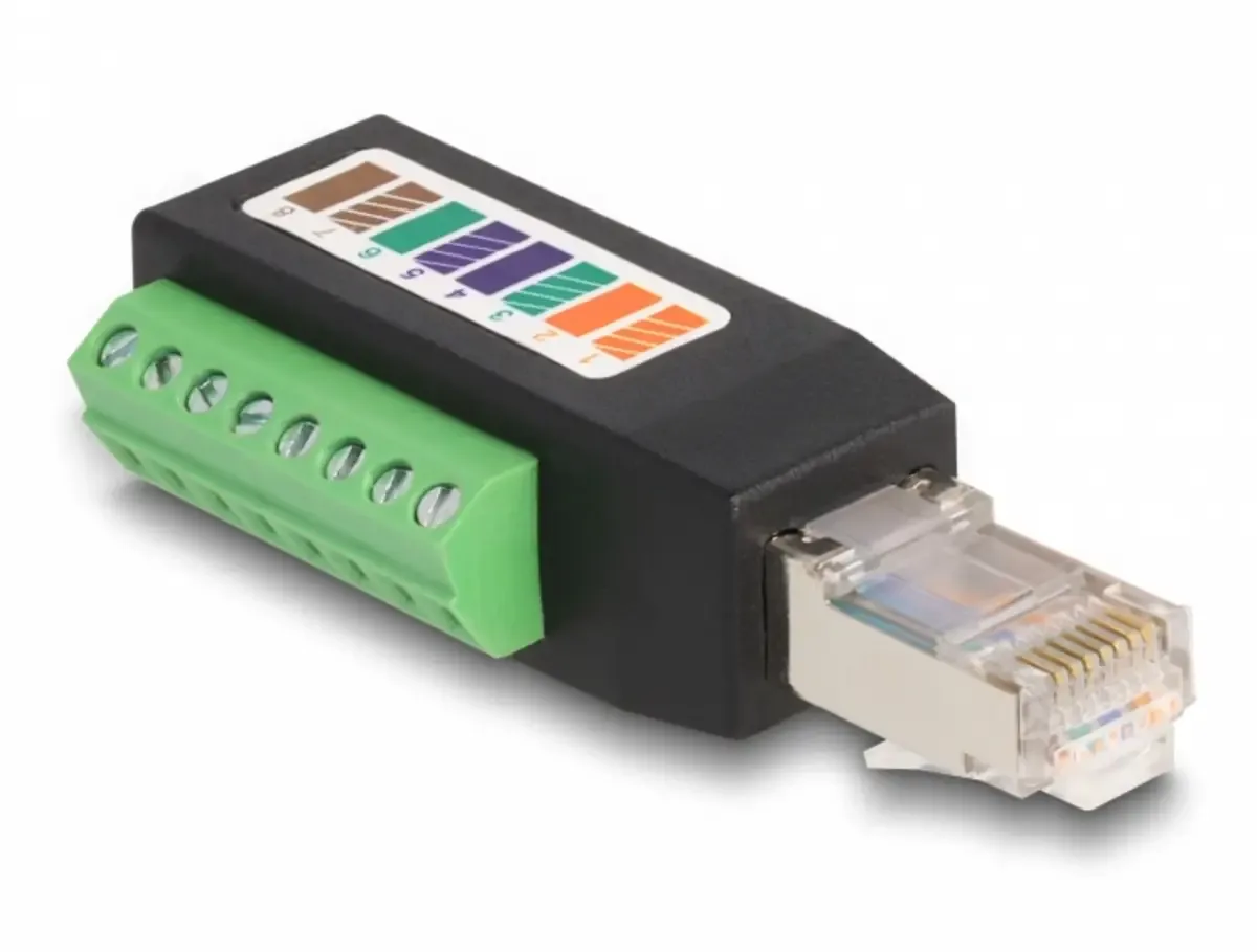 Delock 66048 RJ45 Adaptateur réseau CAT 5e noir, vert 1 pc(s) från Delock i Svart, Grön – produktbild