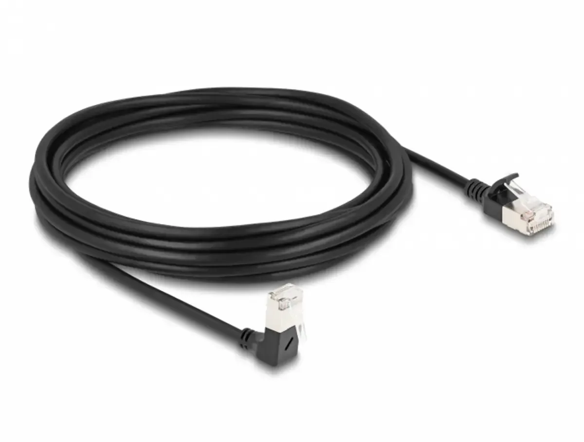 Delock 80308 RJ45 Netwerkkabel, patchkabel CAT 6A S/FTP 5.00 m 1 stuk(s) från Delock i Svart – produktbild