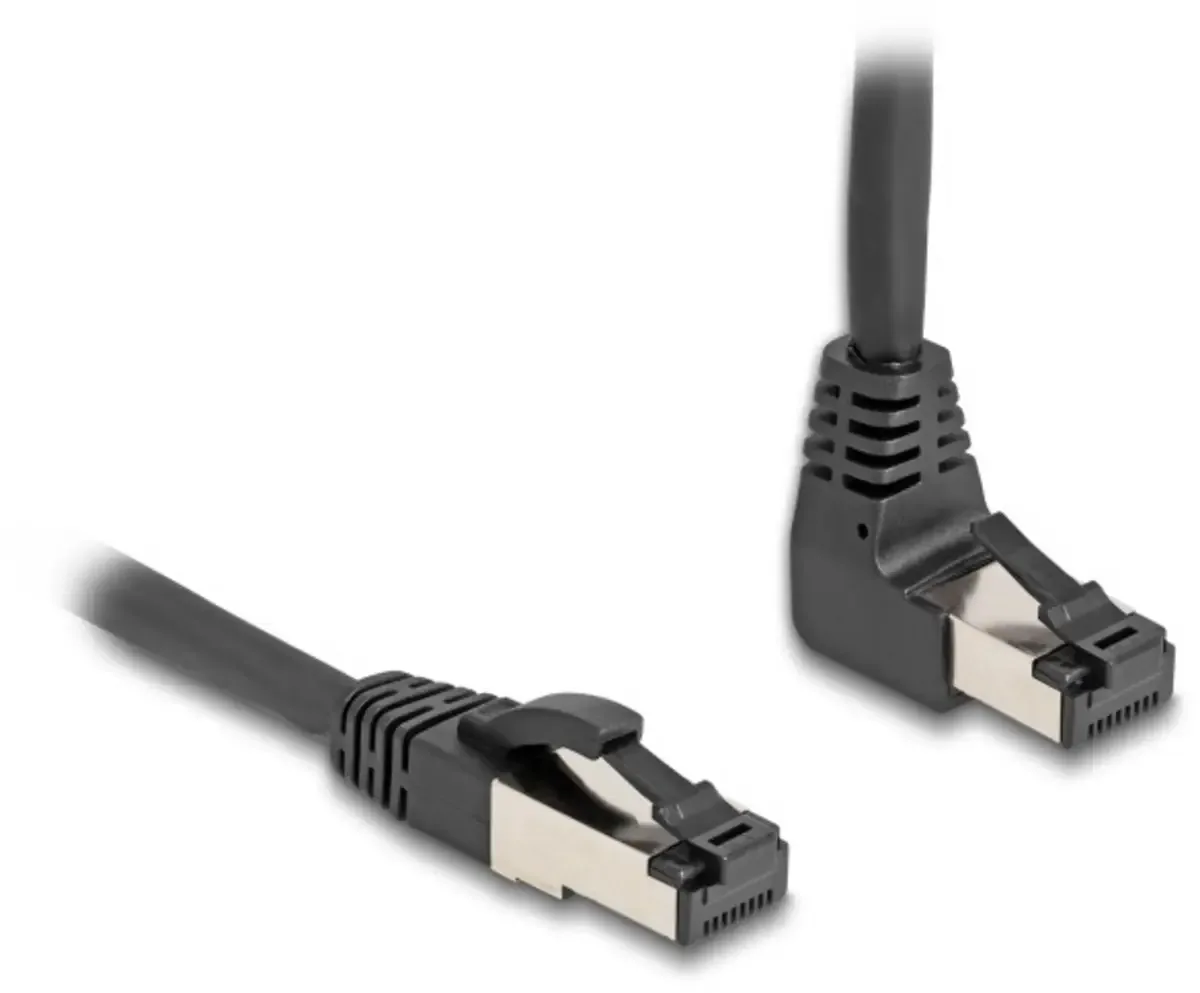 Delock 80399 RJ45 Patchkabel CAT 8.1 S/FTP 0.50 m Schwarz Gewinkelter Kabelabgang 1 St. fra Delock – produktbillede