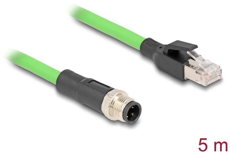 Delock 80429 RJ45 / M12 Netwerkkabel, patchkabel SF/UTP 5.00 m 1 stuk(s) by Delock in Green – product photo