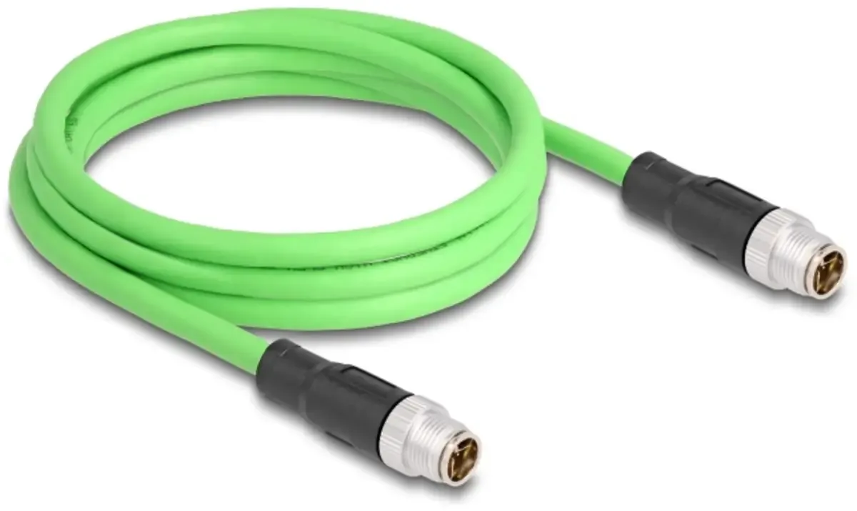 Delock 80437 M12 Câble réseau, câble patch Câble SF/UTP 2.00 m vert blindé 1 pc(s) de Delock en Vert – photo produit