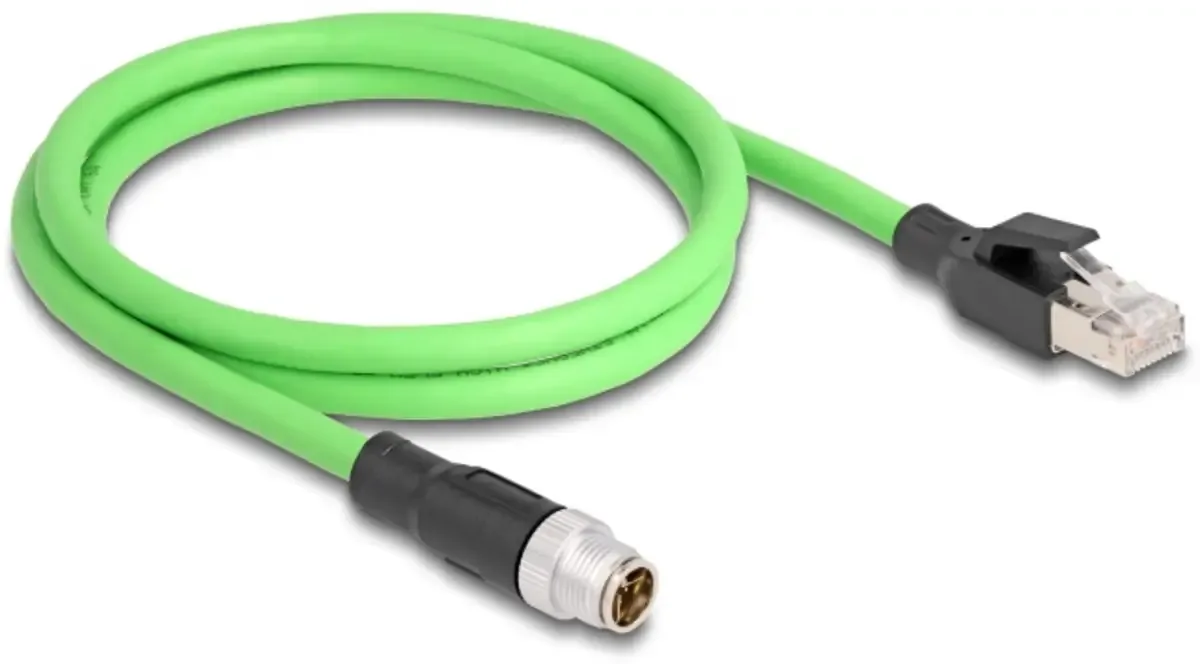 Delock 80439 M12 Câble réseau, câble patch Câble SF/UTP 5.00 m vert blindage double 1 pc(s) de Delock en Vert – photo produit